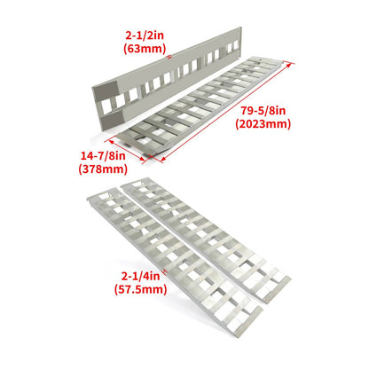 Solidspare 2Pcs 80"×15" 6000Lbs Car Trailer Ramps Truck Hook End Knife 1 Pair, Aluminum