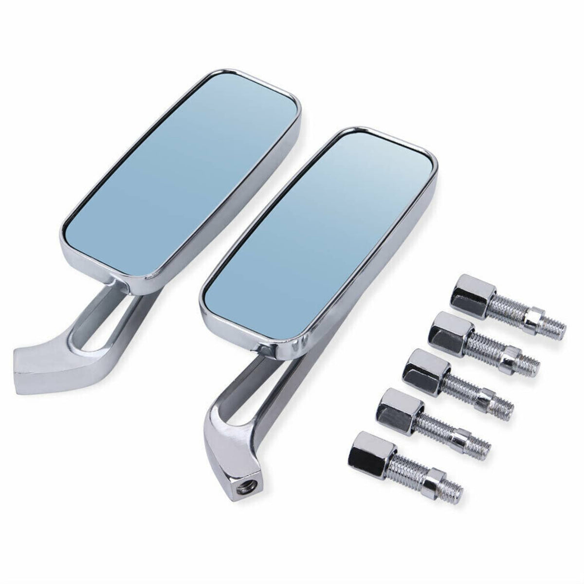 Solidspare Rectangle Motorcycle Mirrors Custom For Harley Cruiser Chopper Softail Sportster