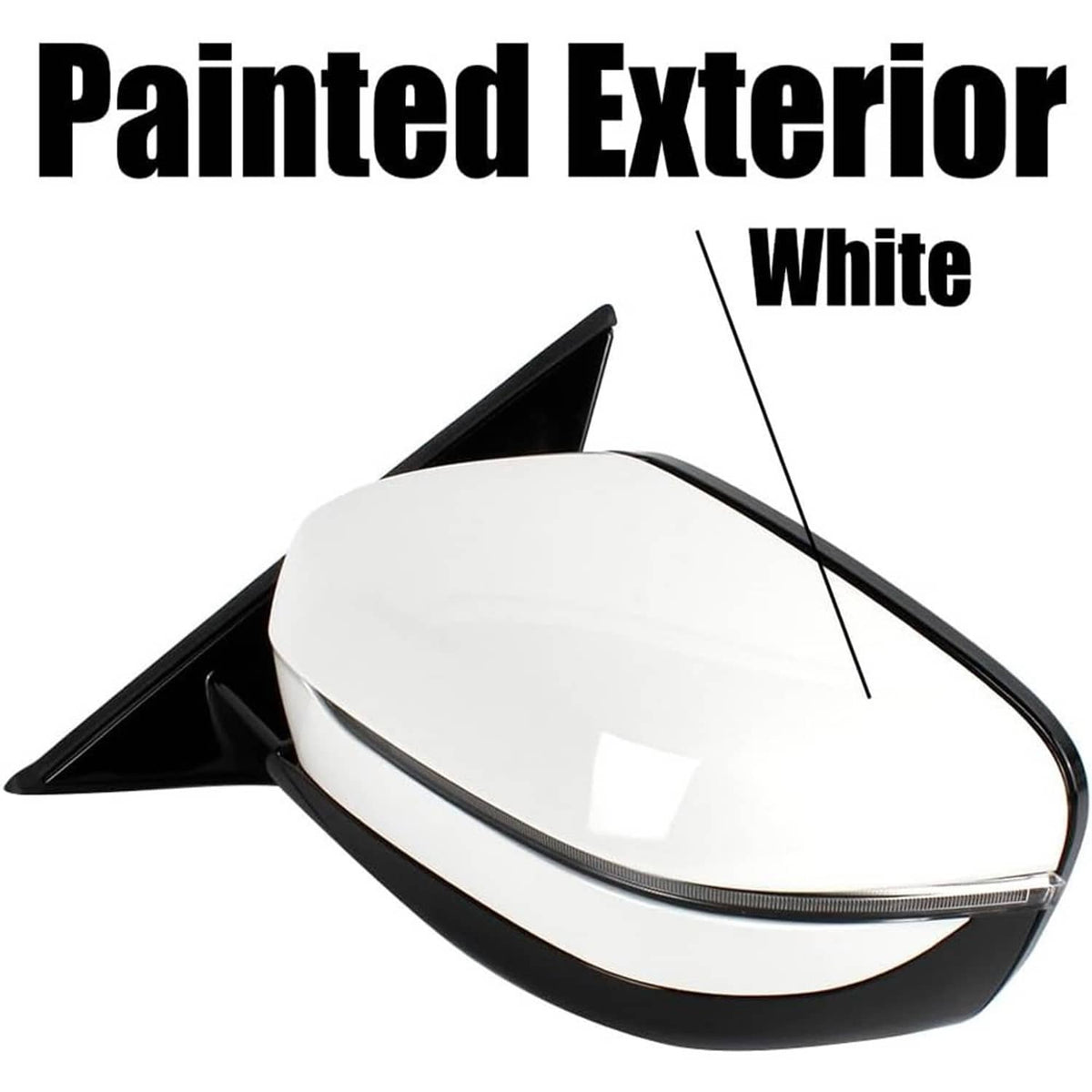 Solidspare Left Driver Side Mirror With Blind Spot White For 2019-2023 BMW 320i 330i 330e
