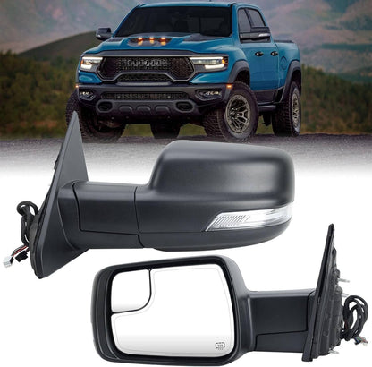 Solidspare New For 2019-24 Ram 1500 Mirror Heated Power Folding Driver Left Side 68462769AB