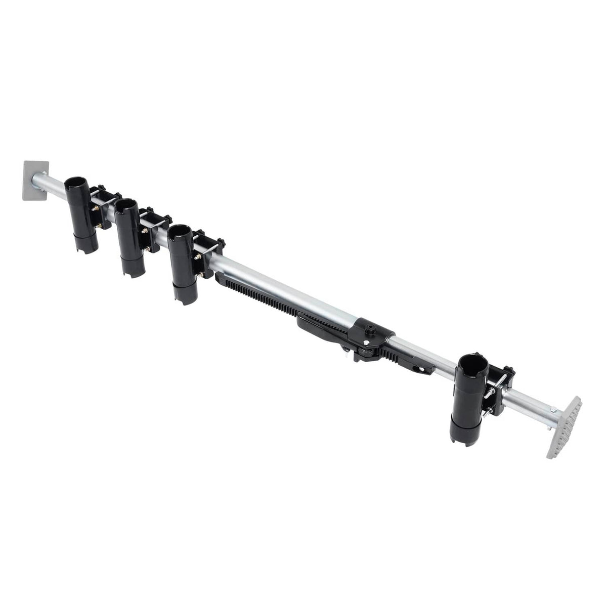 Solid Spare Truck Bed Rod Rack Fishing 4 Rod Holder Aluminum Adjustable Pickup Silvery Black