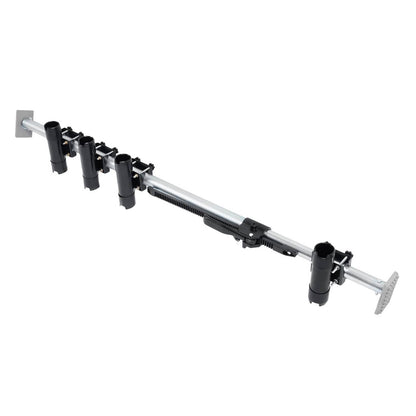 Solid Spare Truck Bed Rod Rack Fishing 4 Rod Holder Aluminum Adjustable Pickup Silvery Black