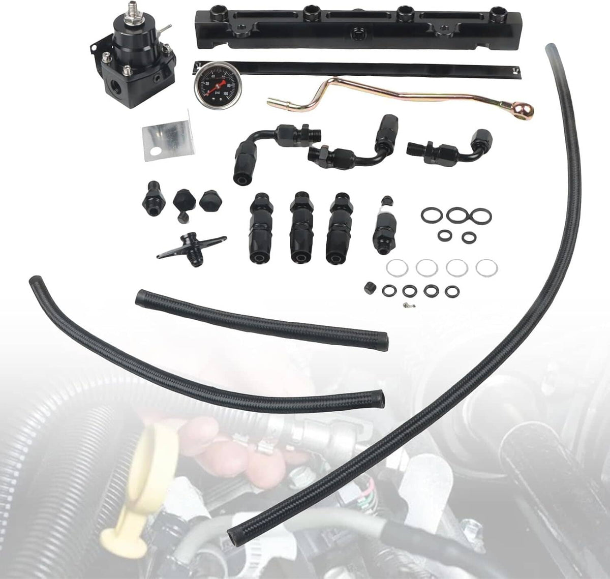 Solidspare K20 K24 Tucked Fuel Line System Kit for K-Series K-Swaps DC2 EG EK Civic Integra