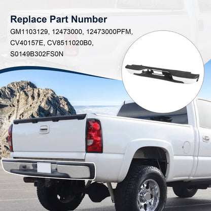 Solidspare Complete Chrome Rear Bumper Fits 1999-2007 Chevy Silverado GMC Sierra 1500 2500
