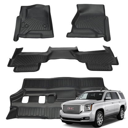 Solidspare All Weather 4Pcs/Set Floor Mats Liner For 2015-2020 Chevrolet Tahoe / GMC Yukon