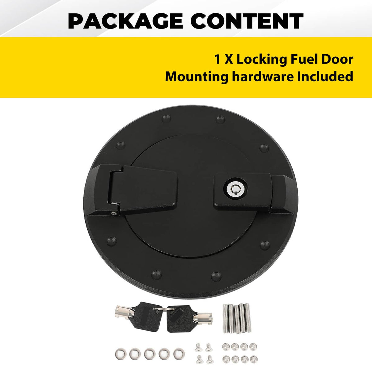 Solid Spare For Hummer H2 2003-2009 Locking Fuel Door Gas Tank Cap Cover ALUMINUM Black New