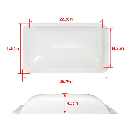 Solidspare RV Roof 18" X 26"  White Skylight Cover For Camper Skylight Truck UV Resistant