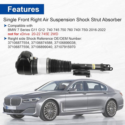 Solidspare Front Right Air Suspension Shock Strut For 2016-2022 BMW 37106877554 37106874588