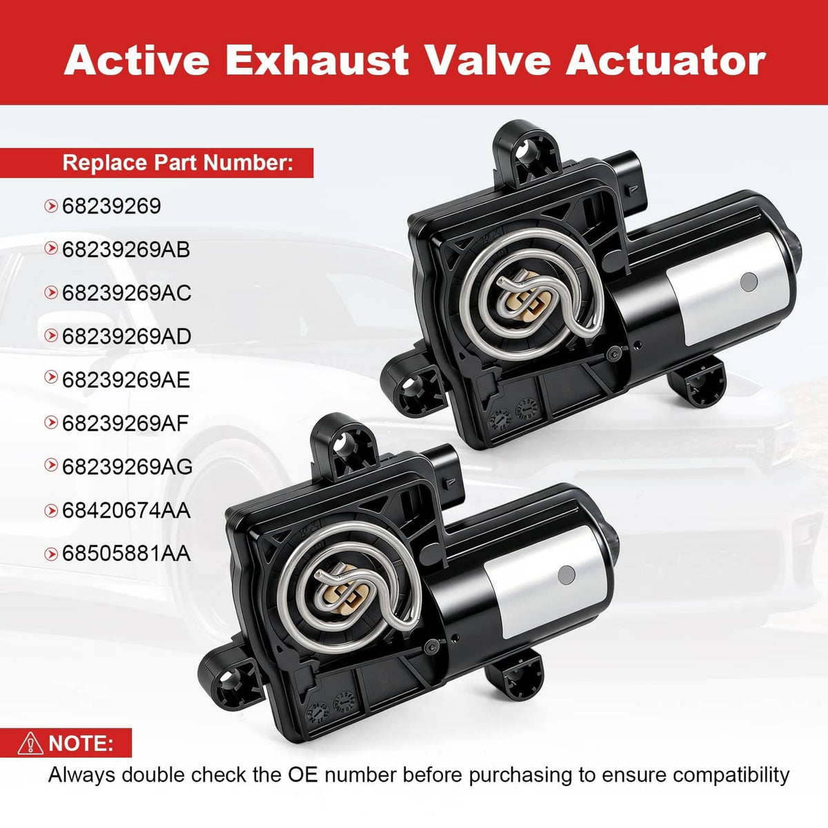 Solidspare 2x Active Exhaust Valve Actuator For Dodge 2015-2023 Charger Cummins 5.7L 6.2L