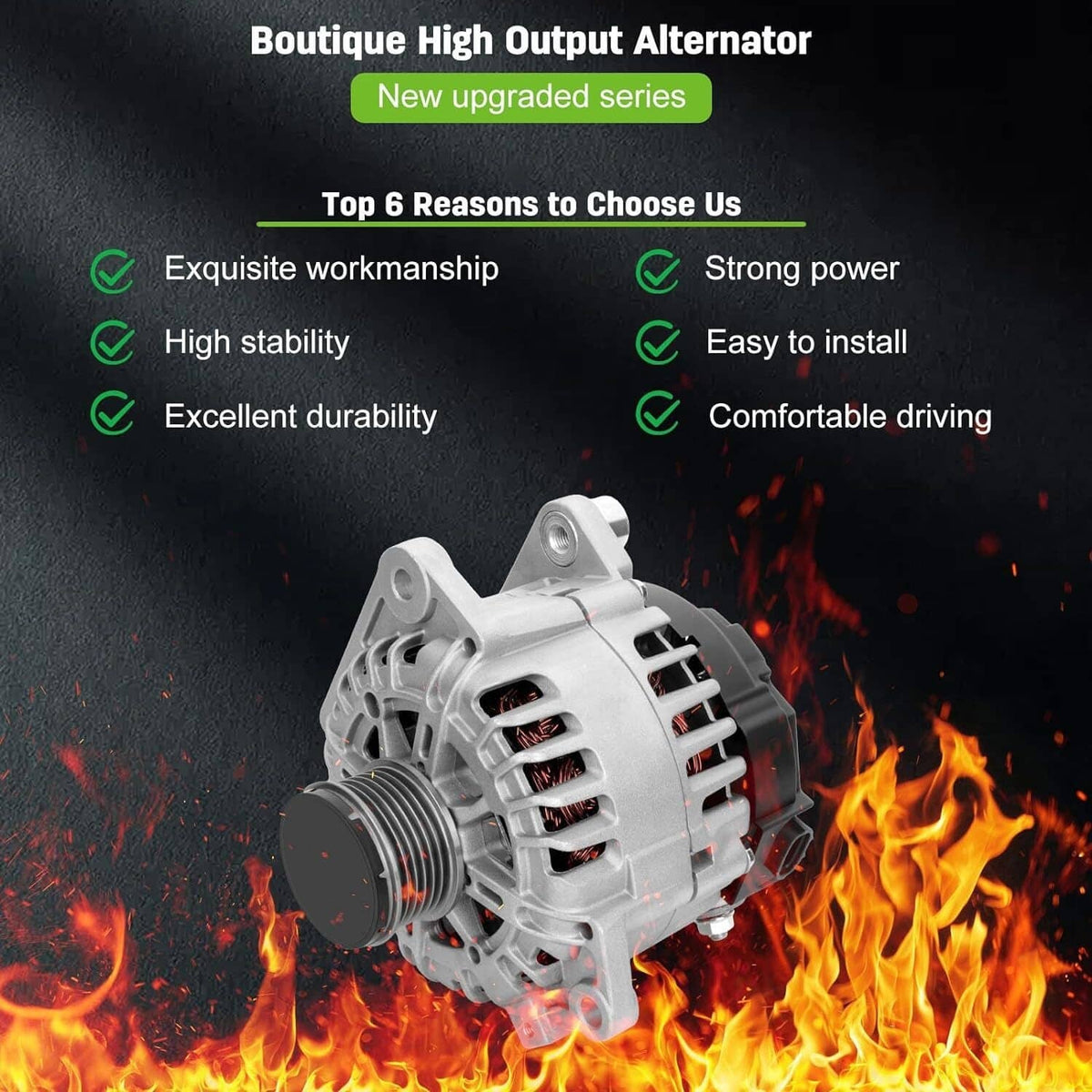 Solidspare Alternator for 2007 2008 2009 Nissan Altima Sentra 2.5L 23100-JA02A 11258