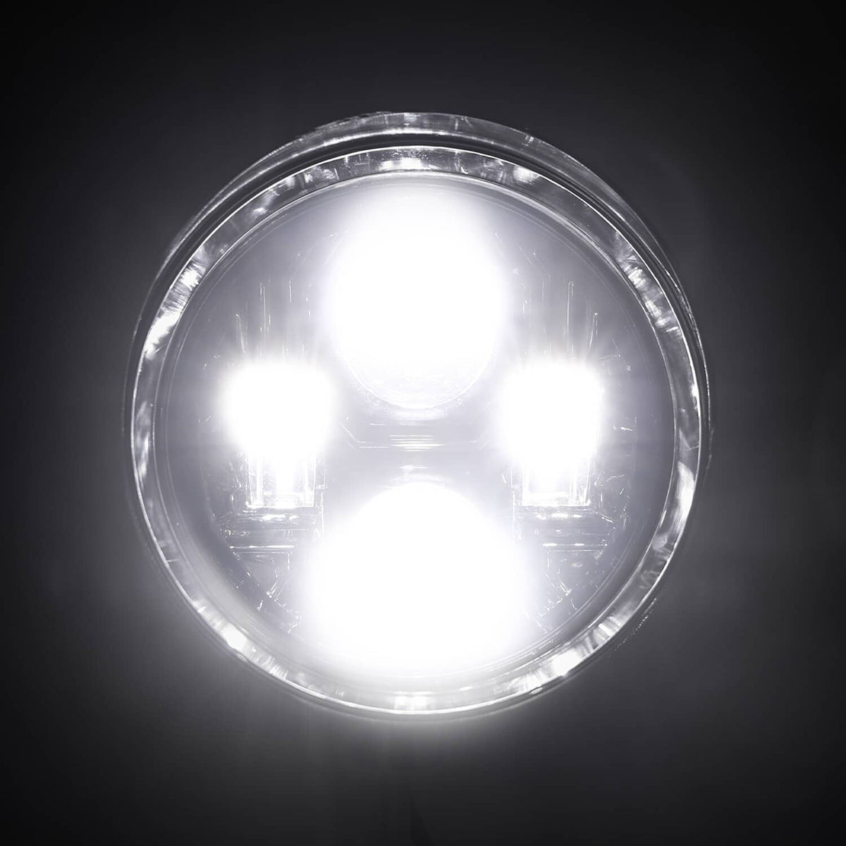 Solidspare Chrome LED Bullet Headlight For Harley Bobber Chopper Dyna Softail Sportster XL