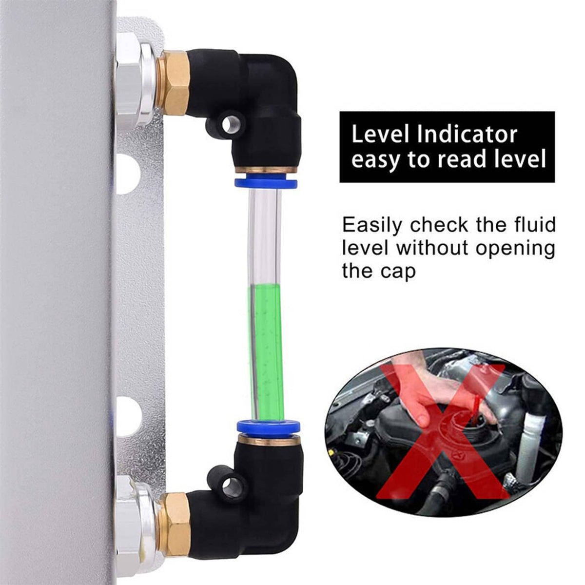 Solidspare 1L Aluminum Universal Radiator Coolant Overflow Bottle Recovery Water Tank Blue