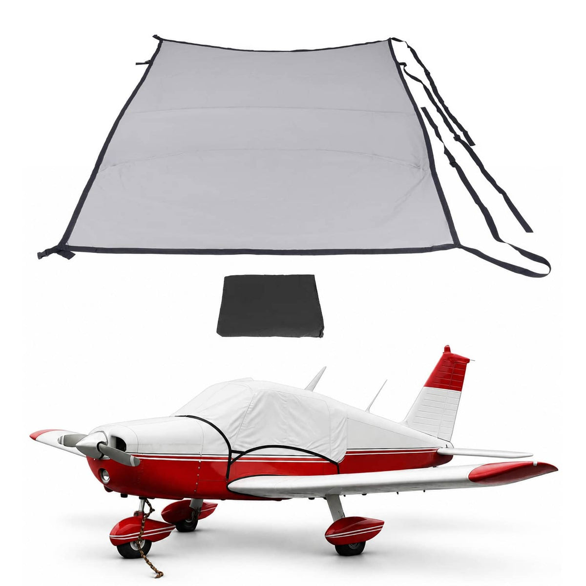 Solidspare Waterproof Premium Cabin & Windshield Covers For Piper PA 28 Airplane Aircraft