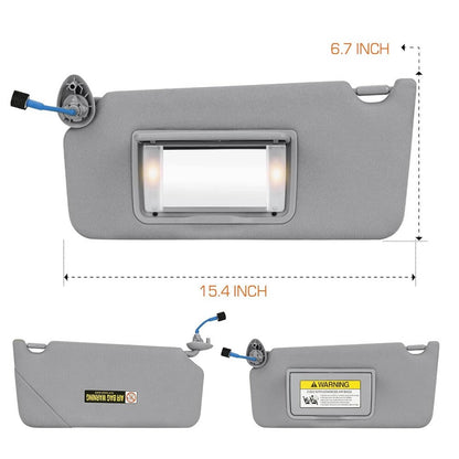 Solidspare 2x Sun Visor w/LED Light Mirror Set For 2008-2017 Honda Accord 83280-TA5-A51ZA