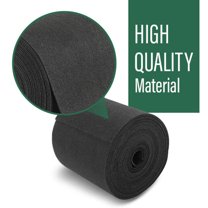 Solid Spare 9" x 50' Ribbed Bunk Carpet / Marine Boat Trailer Runners / Outdoor - Black