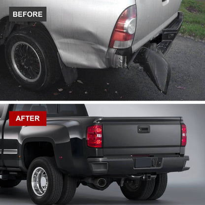 Solidspare Black Rear Step Bumper without Sensor Hole For 14-18 Chevy Silverado Sierra 1500