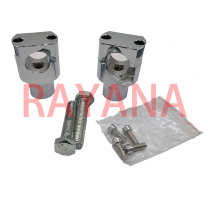 Solidspare US 1" Motorcycle Handlebar Risers for Harley Davidson Dirt Pit Bike (Chrome)