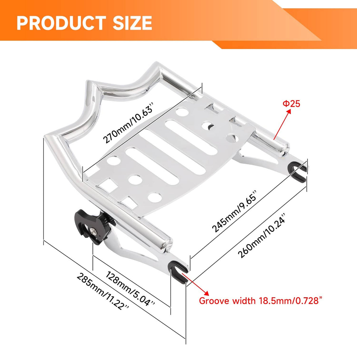 Solidspare New Chrome Luggage Rack Fit For Harley Touring Road King Street Glide 2009-2024