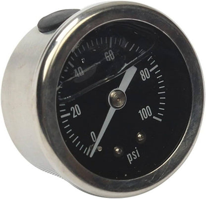 Solidspare Universal Adjustable Fuel Pressure Regulator Kit 100psi Guage AN6 Fitting Black