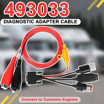 Solid Spare 493033 3-Pin Deutsch 2-Pin Cummins Adapter For Nexiq USB Link 2&3, Cummins J1939