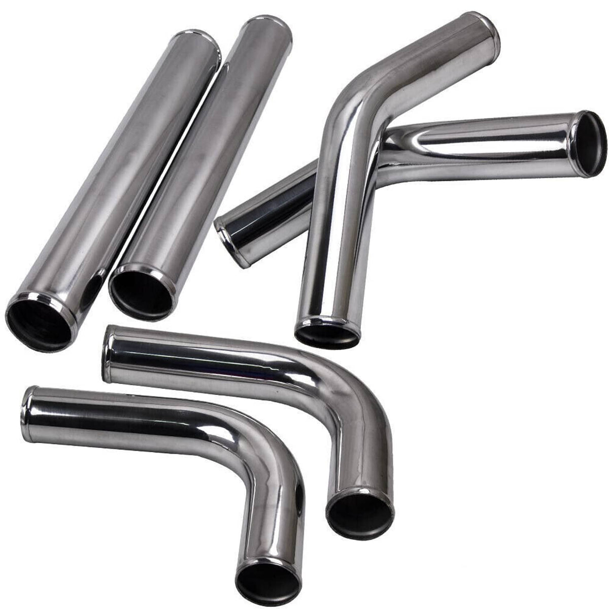 Solidspare 8PCS 2.5" Universal Aluminum Turbo Intercooler Elbow Pipe Kits Silver New