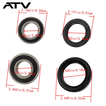 Solidspare Front Rear Wheel Bearings Seals Kits For Yamaha Rhino 450 660 700 93106-42800-00