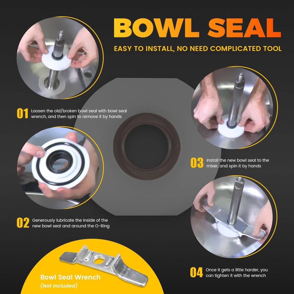 Solidspare Replace for VCM 44/40/25 Bowl Seal Low Profile Cutter Mixer Bowl Seal