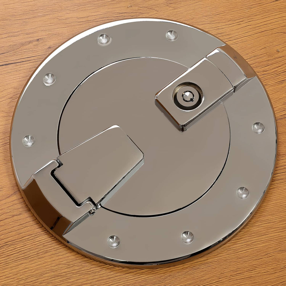 Solid Spare For Hummer H2 2003-2009 Locking Fuel Door Gas Tank Cap Cover Aluminum Chrome
