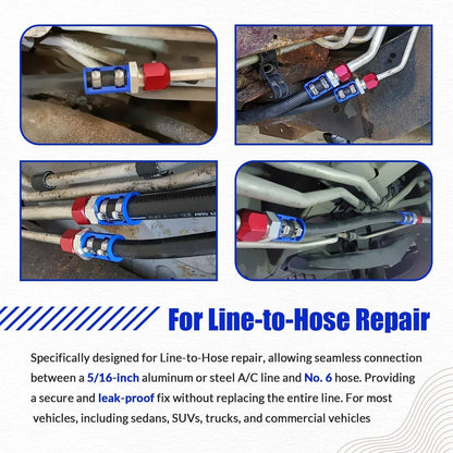 Solidspare 800-673 A/C Line Splice Kit for 5/16” Line With No.6 Hose, Line to Hose Repair