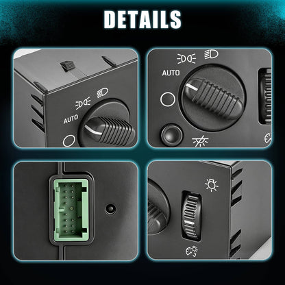 Solidspare LED Headlight Switch For 2003-2006 Chevy Silverado Suburban Tahoe Sierra Black
