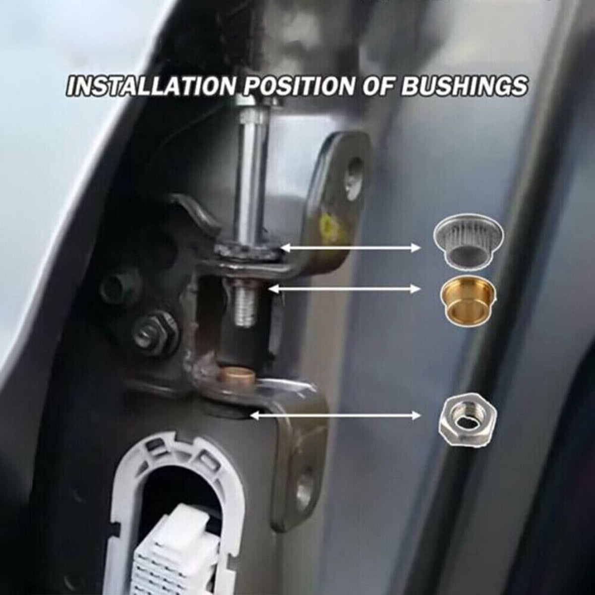 Solidspare Front Door Hinge Pin & Bushing Repair Kit 2 pin 1 Door For Ford Lincoln Mercury