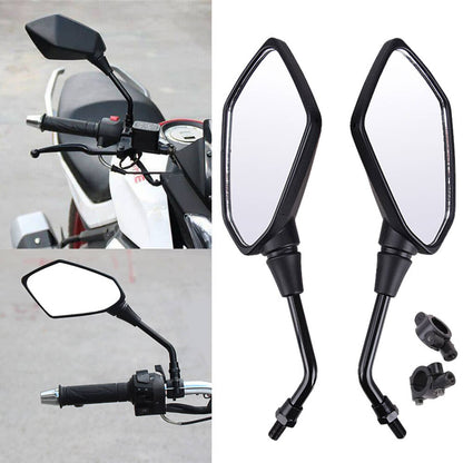 Solidspare 7/8" 22mm Handle Bar Rearview Side Mirror For Motorcycle ATV Scooter Go Kart