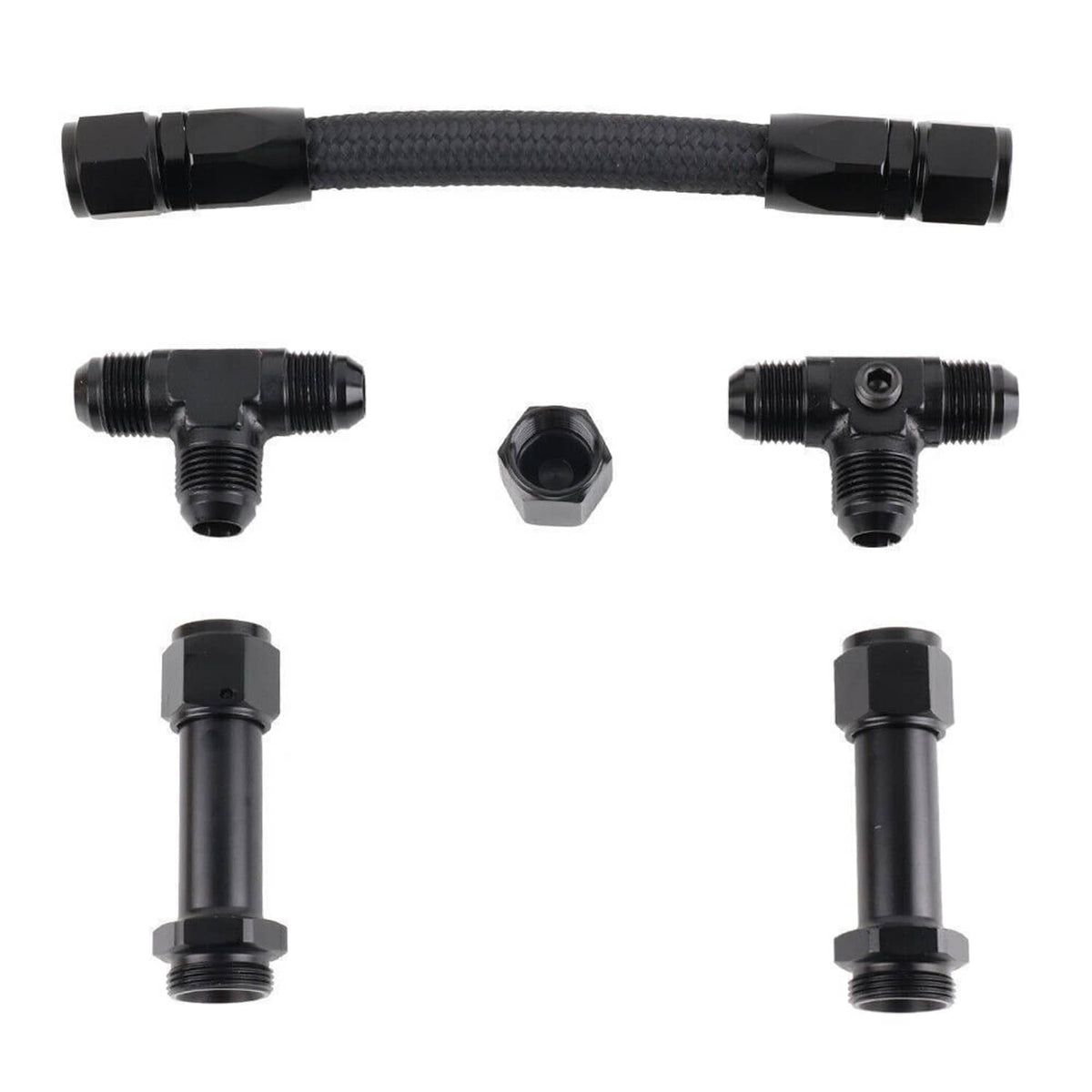 Solidspare AN8 Dual Feed Carb Fuel Line Braided Fuel Line Kit For Holley 4150 Carburetor