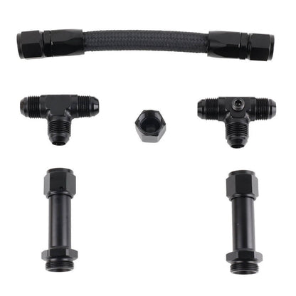 Solidspare AN8 Dual Feed Carb Fuel Line Braided Fuel Line Kit For Holley 4150 Carburetor
