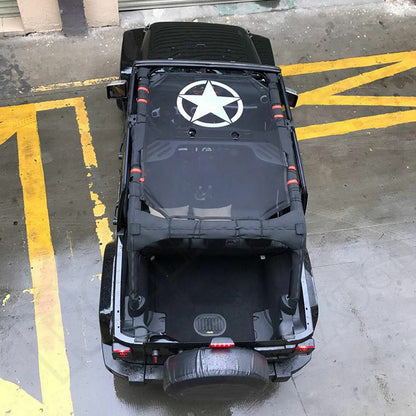 Mesh Sun Shade Top with Star for Jeep Wrangler JK JKU Unlimited Rubicon Sahara