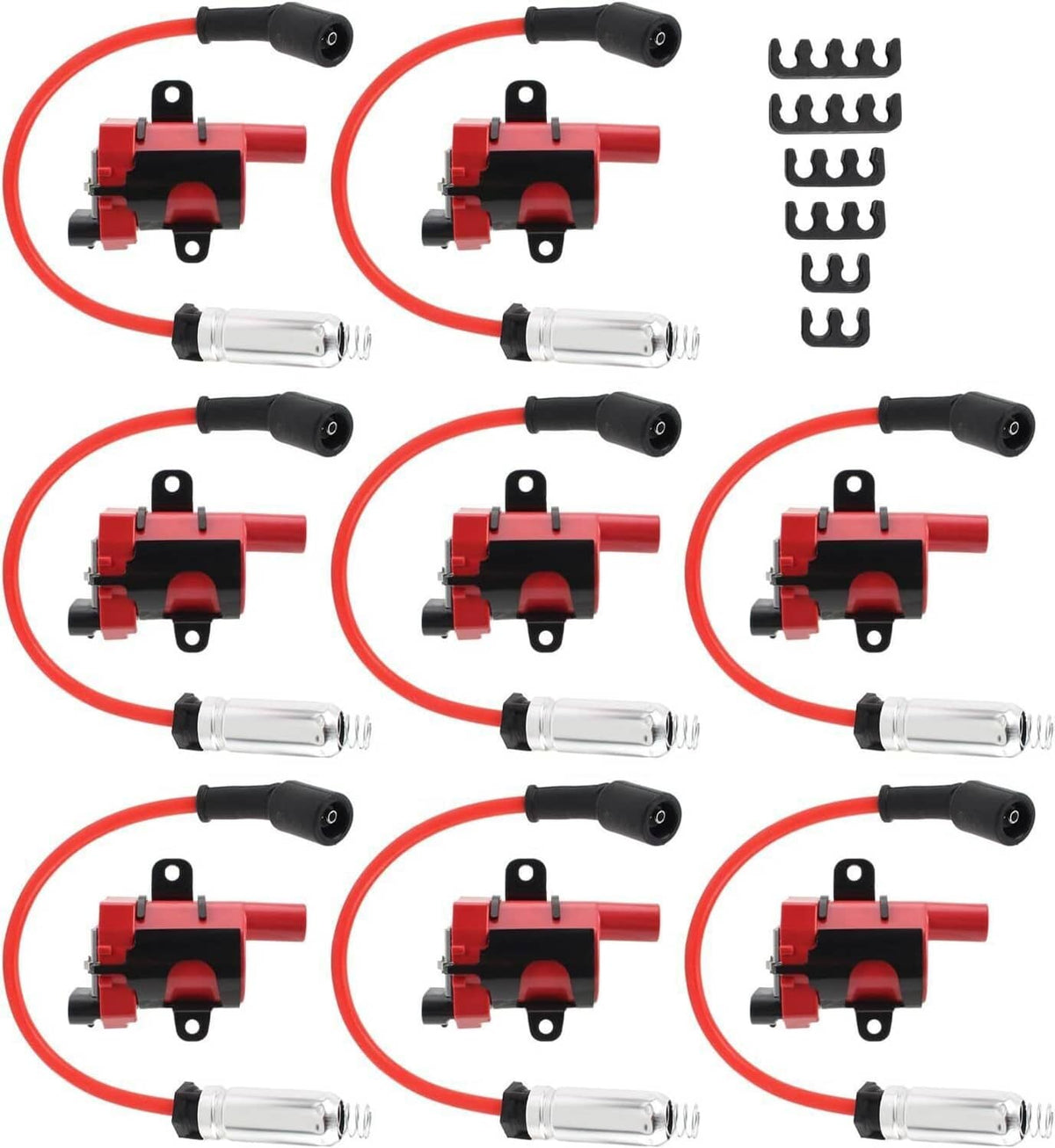 Solidspare Round Ignition Coil & Wires Set For Chevy Silverado GMC LS1 LS3 4.8L 5.3L 6.0L