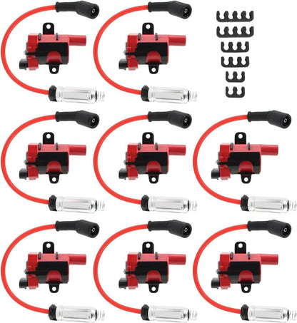 Solidspare Round Ignition Coil & Wires Set For Chevy Silverado GMC LS1 LS3 4.8L 5.3L 6.0L