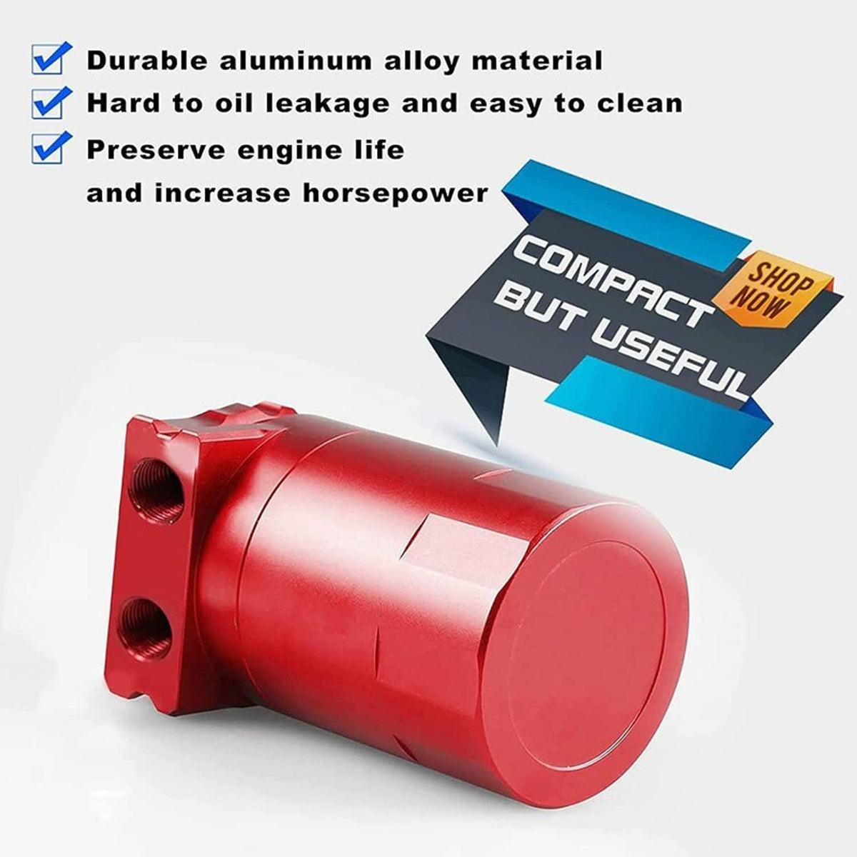 Solidspare Side Oil Separator Catch Can Tank For 2011-2021 F150 5.0L 2.7L 3.5L Ecoboost