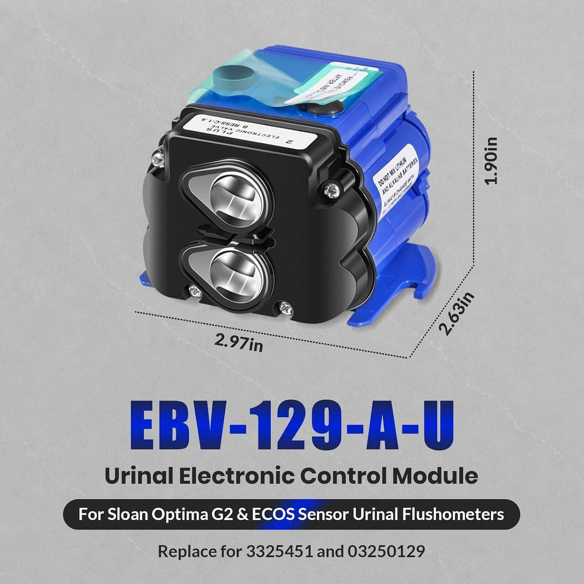 Solidspare EBV-129-A-U Urinal Electronic Control Module, for Sloan Optima G2 & ECOS, 3 Pack