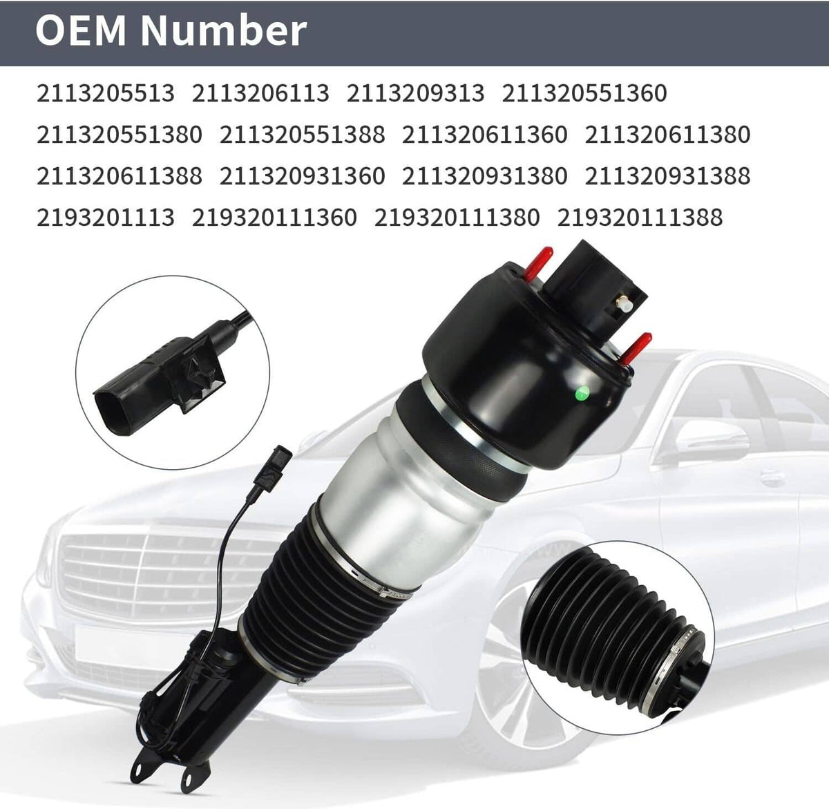 Solidspare Air Suspension Strut Front Left For Mercedes E320 E500 E550 CLS500 A2113205513