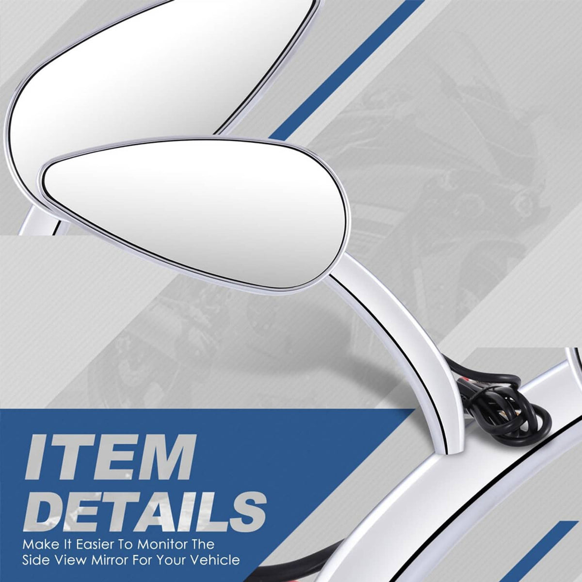 Solidspare 2Pcs Motorcycle Rearview Side Mirrors w/ LED Turn Signals Lights Chrome 8/10mm