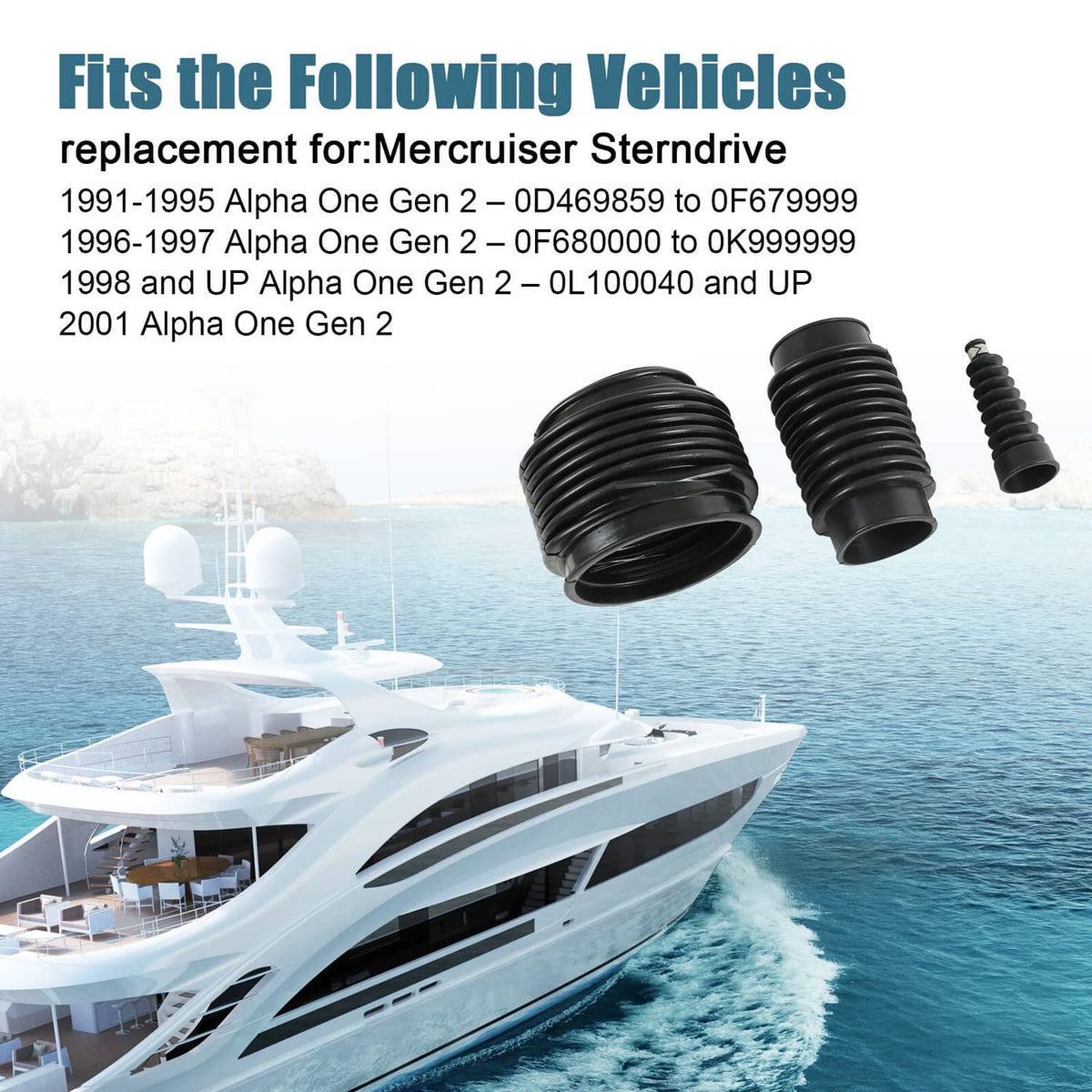 Solidspare FOR MERCRUISER ALPHA ONE 1 GEN 2 TRANSOM BELLOWS REPAIR RESEAL KIT 30-803099T1