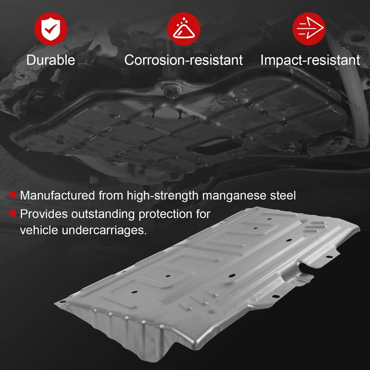 Solidspare For Ford F-150 2015-2024 Upgrade Manganese Steel Splash Panel Shield ML3Z-7222-D