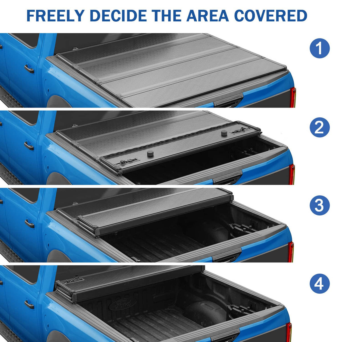 Solidspare 8ft Long Bed Hard Tri-Fold Tonneau Cover For 2002-2024 Ram 1500/2500/3500