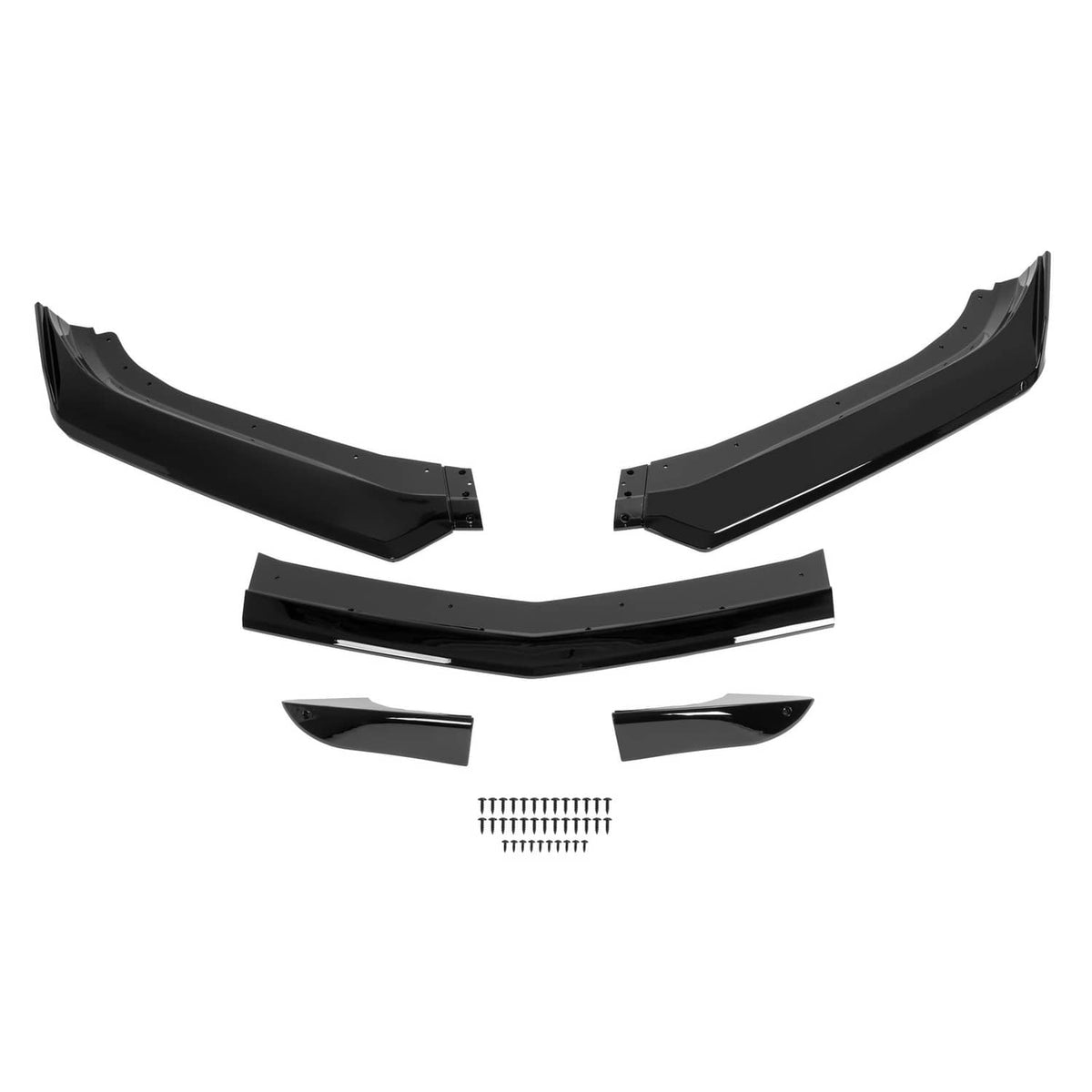 Solid Spare Fits 2016-2024 Chevy Camaro SS V8 Gloss Black Front Bumper Lip Low Spoiler