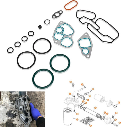 Solid Spare Oil Cooler Mounting Gasket Kit for International 1993-1997 DT466E 1823182C95