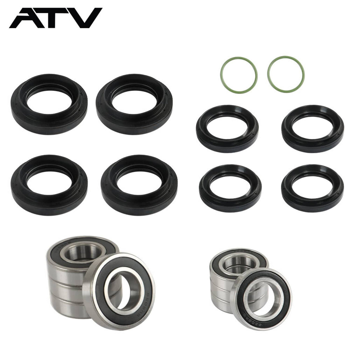 Solidspare Front Rear Wheel Bearings Seals Kits For Yamaha Rhino 450 660 700 93106-42800-00