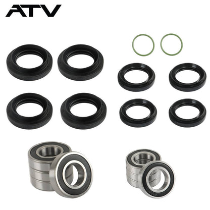 Solidspare Front Rear Wheel Bearings Seals Kits For Yamaha Rhino 450 660 700 93106-42800-00