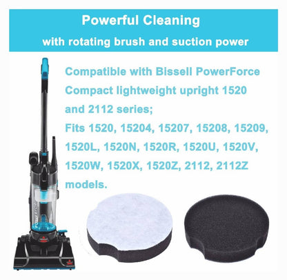 Solid Spare 6PCS Foam Filters For Bissell PowerForce Compact 2112 Series Vacuum 1604896 US