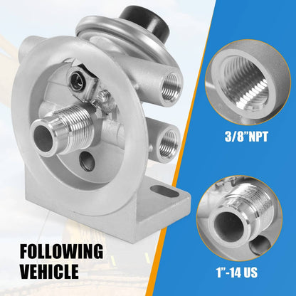 Solidspare Diesel Fuel Filter Mounting Base Hand Priming Pump M16X1.5MM 1-14" Spin On Mount